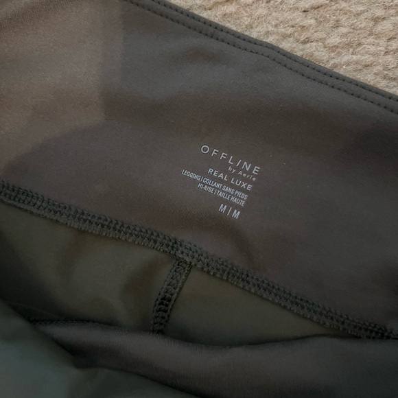Aerie Olive Faux Leather Leggings - Picture 5 of 7
